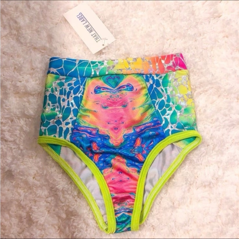 That New Label - Colorful High-Waisted Bikini Bottoms